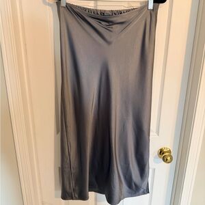 Silvery Grey Satin Slip Skirt Old Navy Large